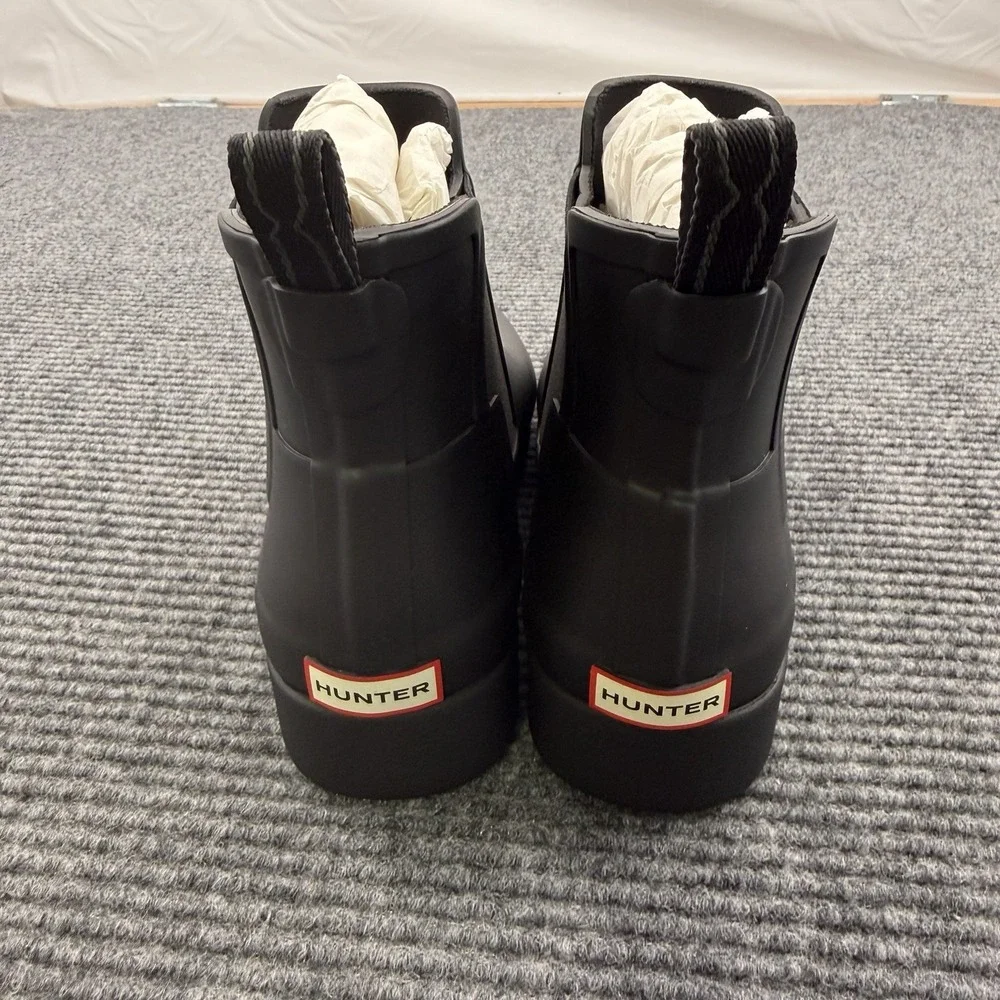 Hunter‎ Refined Chelsea Rain Boot Women's 7 Matte Black Waterproof New In Box